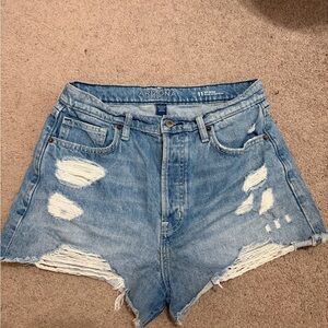 Arizona Jean Company Women's Light Blue Ripped Denim Shorts